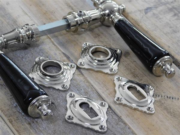 Grote foto deur set voor antieke deuren nikkel keramiek deurknoppen retro design antiek doe het zelf en verbouw materialen en producten