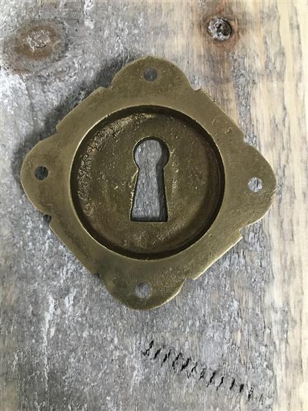 Grote foto rozet in gepatineerde messing vergrendelen wapenschild voor binnendeuren doe het zelf en verbouw materialen en producten