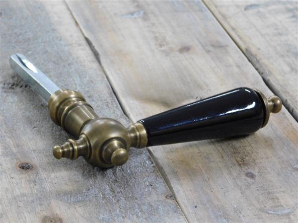Grote foto 1 deurklink messing met keramisch handvat zwart inclusief doorn doe het zelf en verbouw materialen en producten