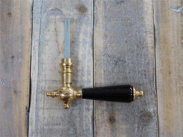 Grote foto 1 deurklink met porseleinen handvat in zwart gepolijst messing met doorn doe het zelf en verbouw materialen en producten