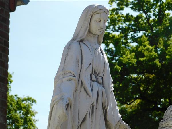 Grote foto groot maria tuinbeeld 110 cm steen tuin en terras tuindecoratie