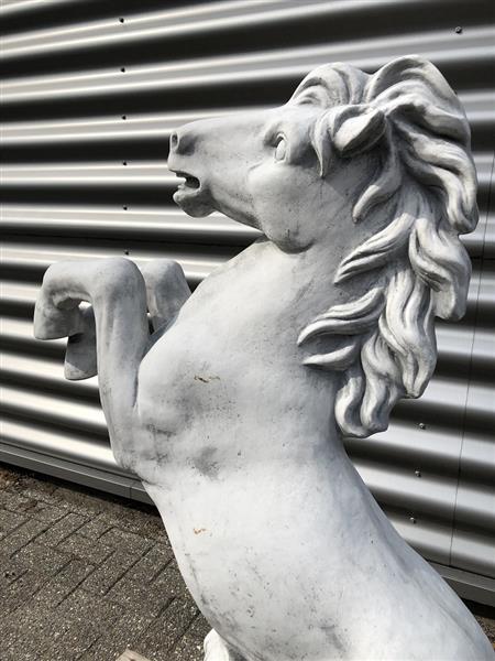 Grote foto steigerend paard xl massief gegoten steen tuin en terras tuindecoratie