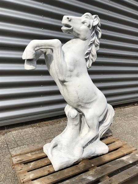 Grote foto steigerend paard xl massief gegoten steen tuin en terras tuindecoratie