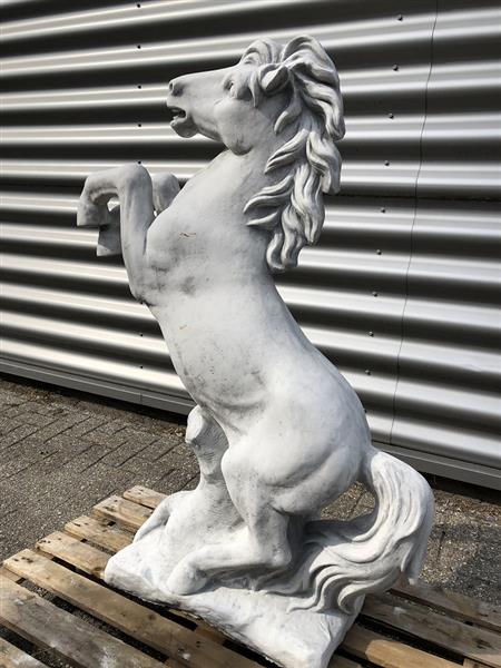 Grote foto steigerend paard xl massief gegoten steen tuin en terras tuindecoratie
