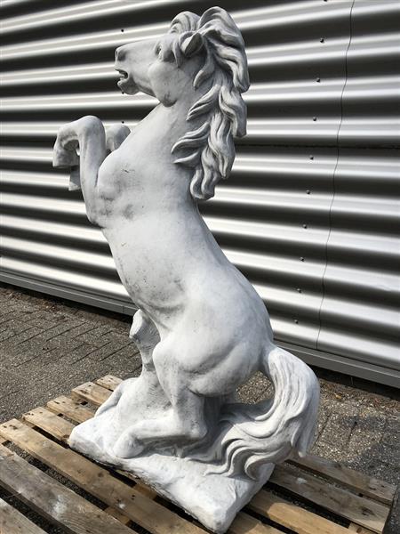 Grote foto steigerend paard xl massief gegoten steen tuin en terras tuindecoratie