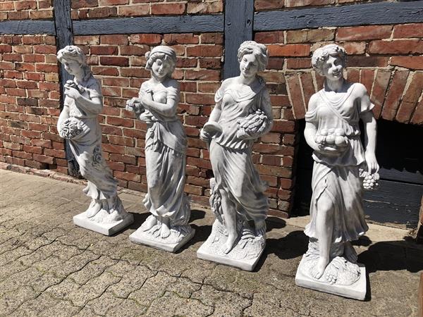 Grote foto vier jaargetijden tuinbeelden steen set van 4 stuks tuin en terras tuindecoratie