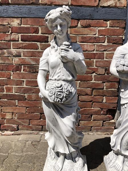 Grote foto vier jaargetijden tuinbeelden steen set van 4 stuks tuin en terras tuindecoratie