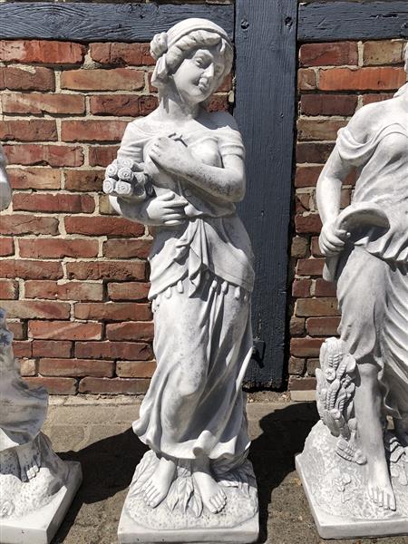 Grote foto vier jaargetijden tuinbeelden steen set van 4 stuks tuin en terras tuindecoratie