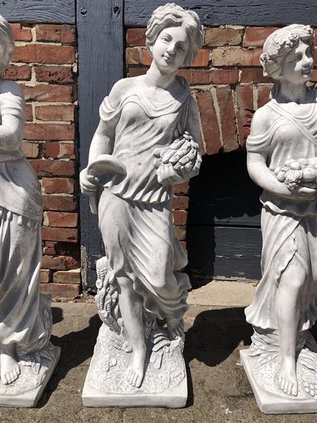 Grote foto vier jaargetijden tuinbeelden steen set van 4 stuks tuin en terras tuindecoratie