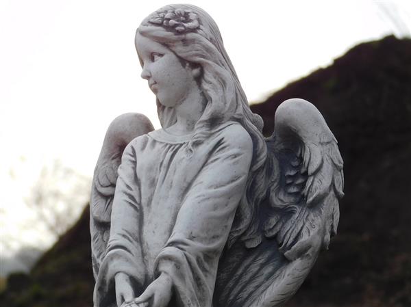 Grote foto beeld engel met een mandje 62 cm steen tuin en terras tuindecoratie