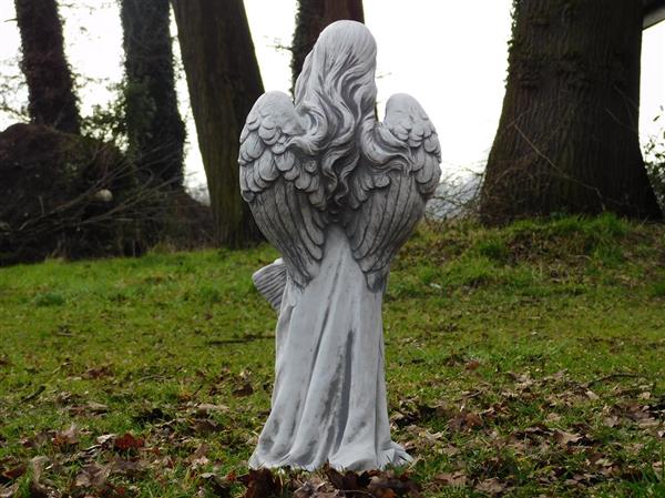 Grote foto beeld engel met een mandje 62 cm steen tuin en terras tuindecoratie