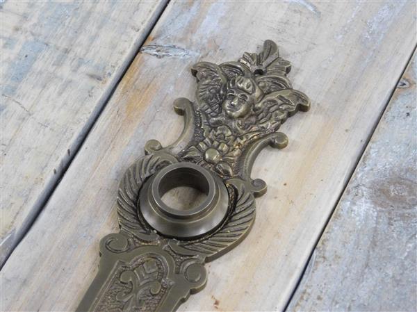 Grote foto deurplaat engelen gepatineerde messing voor de kamerdeur bb72 doe het zelf en verbouw materialen en producten