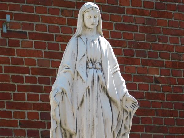 Grote foto maria tuinbeeld 90 cm steen tuin en terras tuindecoratie