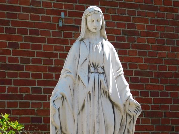 Grote foto maria tuinbeeld 90 cm steen tuin en terras tuindecoratie