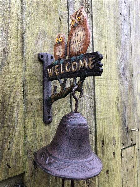 Grote foto deurbel met uilen gietijzer small. doe het zelf en verbouw deuren en horren