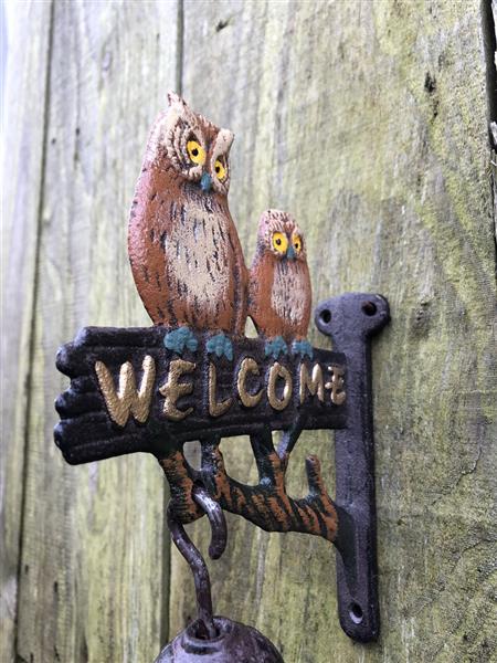 Grote foto deurbel met uilen gietijzer small. doe het zelf en verbouw deuren en horren