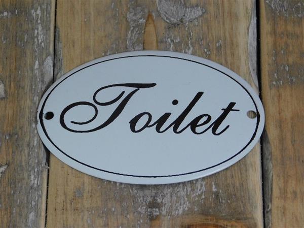 Grote foto bordje emaille toilet voor aan de wc deur old look doe het zelf en verbouw materialen en producten