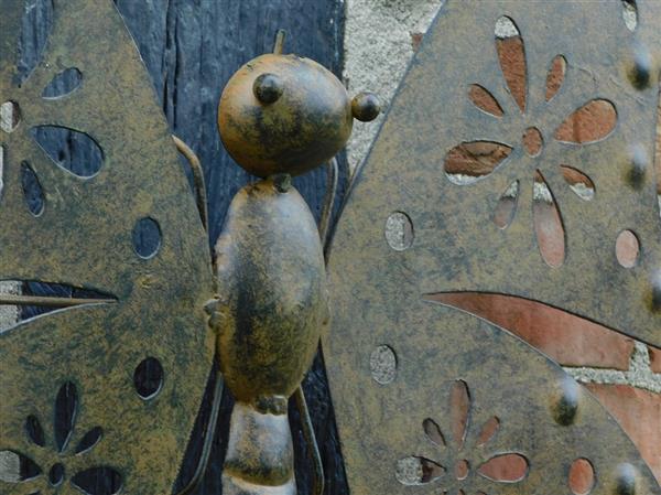 Grote foto wandornament vlinder metaal tuin en terras tuindecoratie