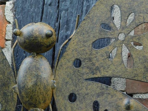 Grote foto wandornament vlinder metaal tuin en terras tuindecoratie