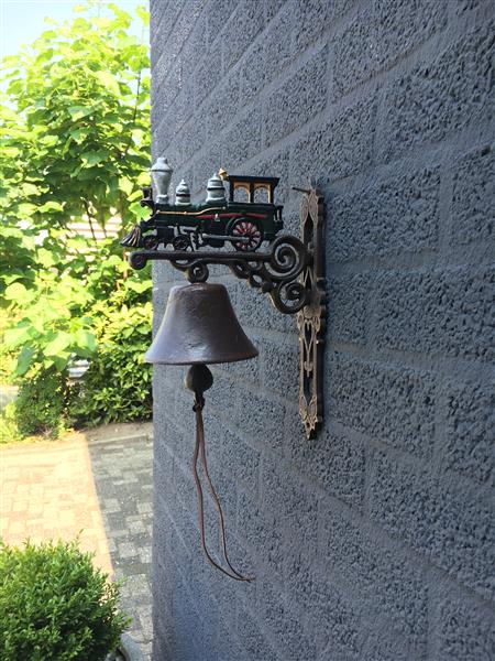 Grote foto deurbel trein locomotief gietijzer doe het zelf en verbouw deuren en horren