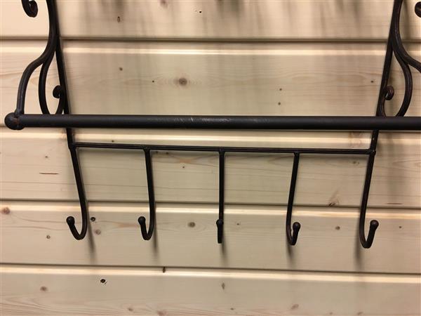 Grote foto wandrek smeedijzer old rustlook met 1 opberg laag en 5 kapstokhaken. huis en inrichting woningdecoratie