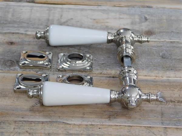 Grote foto deur set voor antieke deuren nikkel keramiek deurknoppen retro design antiek doe het zelf en verbouw materialen en producten