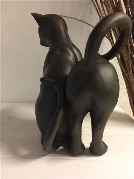 Grote foto set van 2 katten die spelen polystein. tuin en terras tuindecoratie