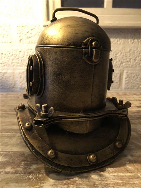 Grote foto nautistische brass messing look duikhelm prachtig tuin en terras tuindecoratie