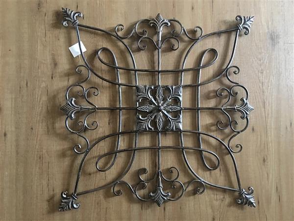 Grote foto decoratief wandornament metaal bruin tuin en terras tuindecoratie