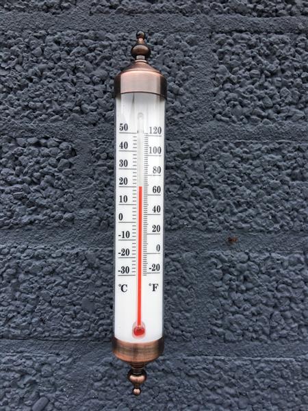 Grote foto frame messing metaal met thermometer klassiek model tuin en terras tuindecoratie