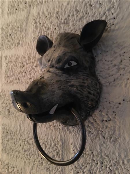 Grote foto 1 wildzijn hoofd ijzer in kleur met handdoek ring tuin en terras tuindecoratie