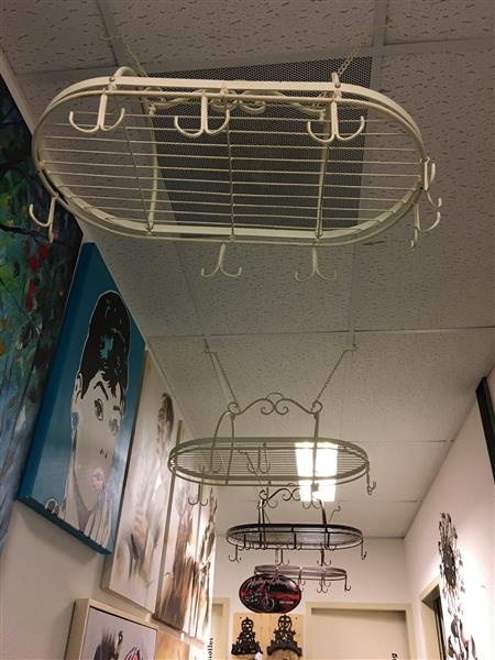 Grote foto kopjes hanger ijzeren kruiden wild rek met 8 dubbele haken white tuin en terras tuindecoratie