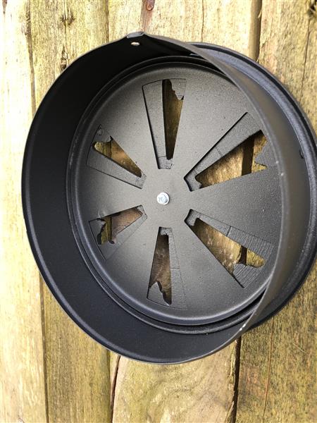 Grote foto verstelbaar luchtrooster openhaard rooster rond gietijzer zwart. nog 1 huis en inrichting kachels en openhaarden