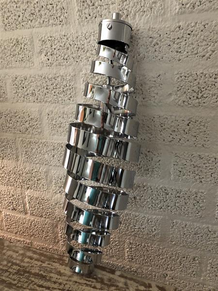 Grote foto hanglamp xl chrome nikkel super mooi en apart tuin en terras verlichting