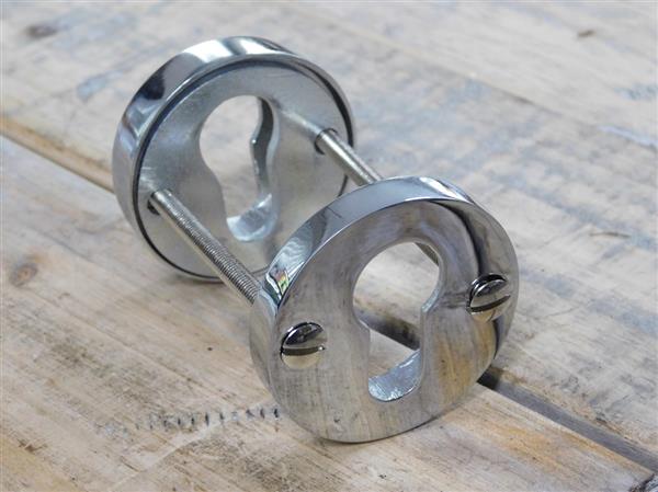 Grote foto set deurbeslag nikkel set met de rozetten met veiligheid pz geschikt. doe het zelf en verbouw materialen en producten