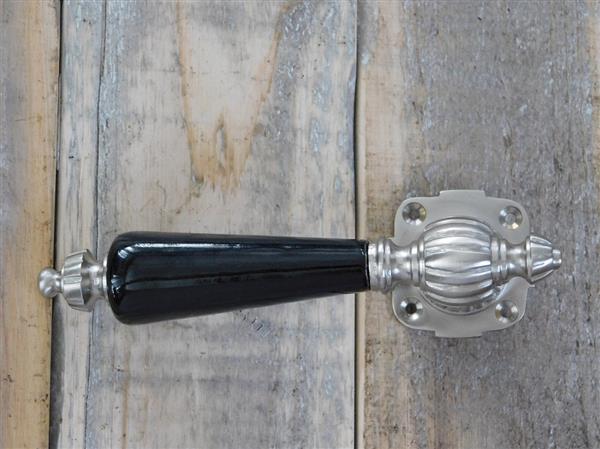 Grote foto set retro deurbeslag nikkel met zwarte porseleinen grepen doe het zelf en verbouw materialen en producten