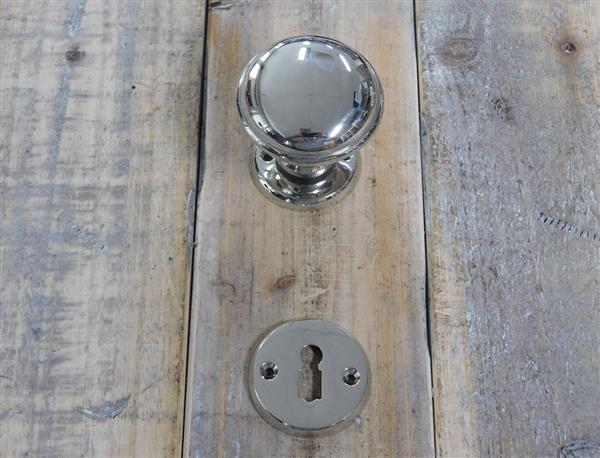 Grote foto dubbele deurknop gepolijst nikkel inclusief rozetten doe het zelf en verbouw materialen en producten