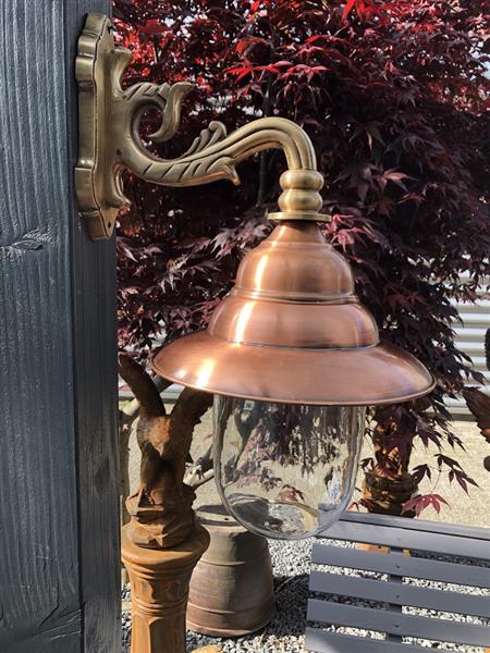 Grote foto buitenlamp geheel koper glas koperen wandlamp rustieke buitenlamp buiten wandlamp voordeur top k tuin en terras verlichting
