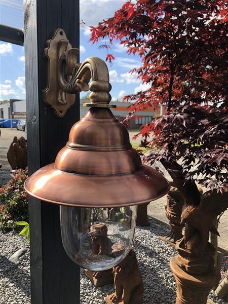 Grote foto buitenlamp geheel koper glas koperen wandlamp rustieke buitenlamp buiten wandlamp voordeur top k tuin en terras verlichting