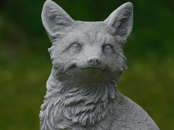 Grote foto beeld vos steen gedetailleerd tuin en terras tuindecoratie