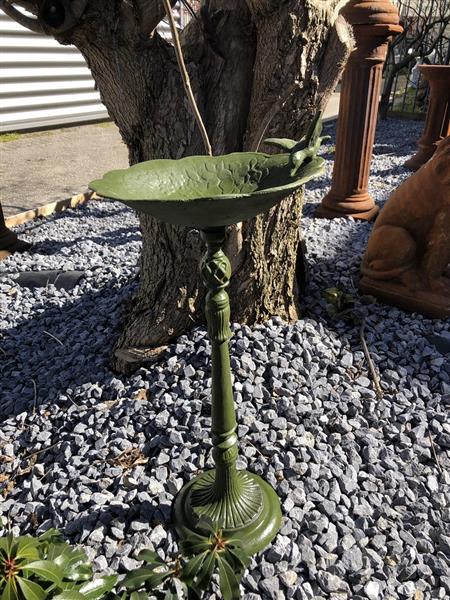 Grote foto laatste vogelbad met hummingbird xl gietijzer antiek groen rust. tuin en terras tuindecoratie