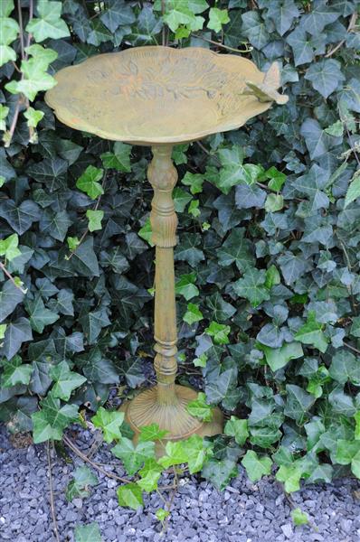 Grote foto laatste vogelbad met hummingbird xl gietijzer antiek groen rust. tuin en terras tuindecoratie