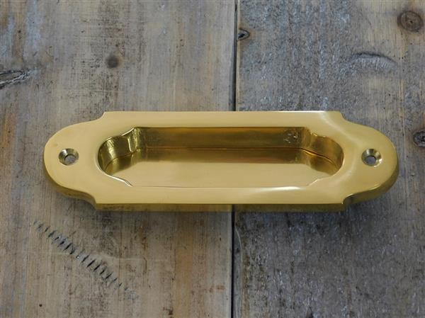 Grote foto schuifdeurgreep gepolijst messing komgreep doe het zelf en verbouw materialen en producten