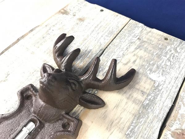 Grote foto thermometer met hertenkop heel erg leuk tuin en terras tuindecoratie