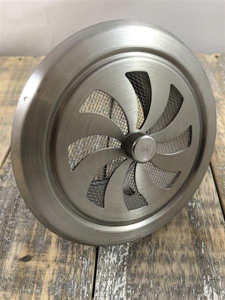 Grote foto bedienbaar luchtrooster openhaard rvs rooster rond. huis en inrichting kachels en openhaarden