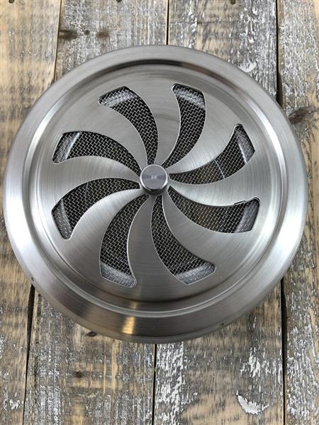 Grote foto bedienbaar groot luchtrooster openhaard rvs rooster rond. huis en inrichting kachels en openhaarden