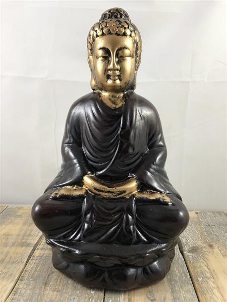 Grote foto boeddha beeld ceramic zittend thais kopie tuin en terras tuindecoratie