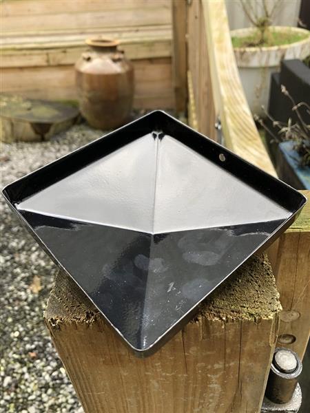 Grote foto paal cover metaal zwart 7x7. tuin en terras hekken en schuttingen