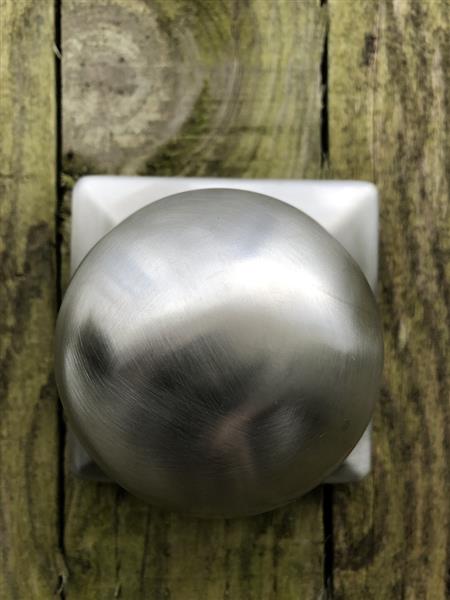Grote foto paal cover rvs met bol 10 x 10. tuin en terras hekken en schuttingen