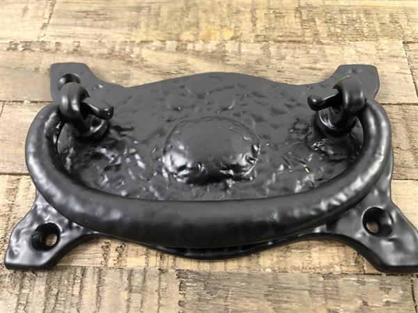 Grote foto deur kast meubel greep met ring ovaal destaki zwart. doe het zelf en verbouw materialen en producten